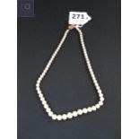 GRADUATED PEARL NECKLACE WITH GOLD CLASP