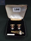 BOXED SET OF NORTHERN IRELAND/ULSTER CUFFLINKS AND TIE PIN