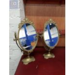 2 BRASS DRESSING TABLE MIRRORS