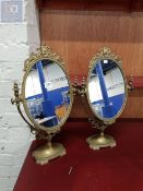 2 BRASS DRESSING TABLE MIRRORS