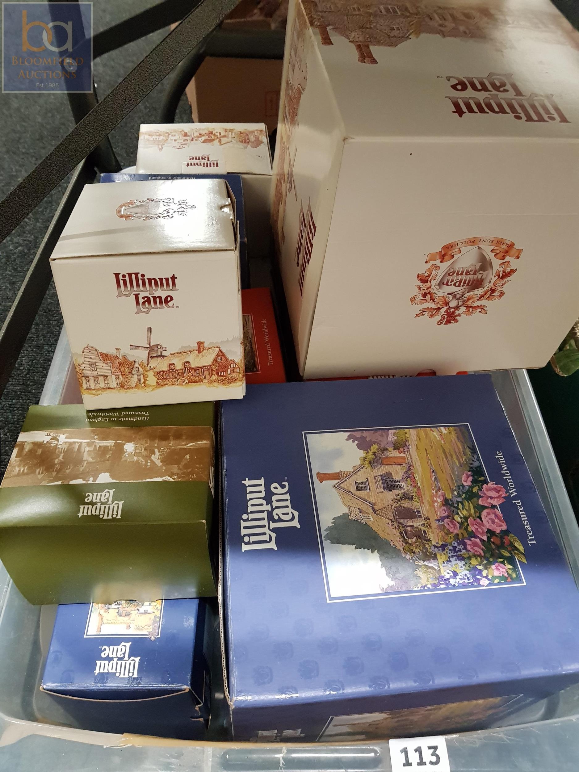 BOX LOT OF BOXED LILLIPUT LANE COLLECTABLES