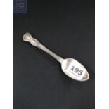 GEORGIAN IRISH SILVER TEASPOON RATTAILED AND KINGS PATTERN 37G