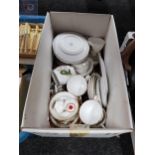 BOX LOT OF PART TEASETS TO INCLUDE COUNTRY ROSE