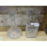 2 CUT GLASS DECANTERS