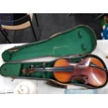 ANTIQUE VIOLIN AND CASE FOR RESTORATION