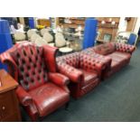 3 PIECE CHESTERFIELD OX BLOOD SUITE