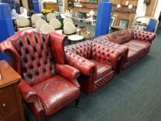 3 PIECE CHESTERFIELD OX BLOOD SUITE
