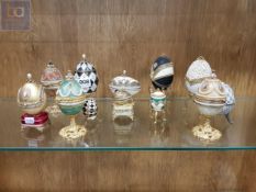 COLLECTION OF FABERGE STYLE TRINKET BOXES