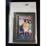 ORIGINAL PHOTO GEORGE BEST AND PAT JENNINGS AND 2 TICKET STUBS