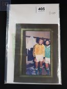 ORIGINAL PHOTO GEORGE BEST AND PAT JENNINGS AND 2 TICKET STUBS