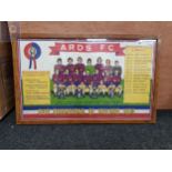 RARE FRAMED ARDS F.C 1974 TEAM TEA TOWEL