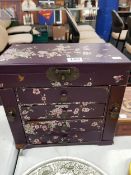 LARGE JEWELLERY BOX AND CONTENTS