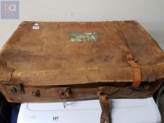 OLD LEATHER MILITARY SUITCASE