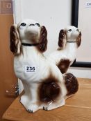 PAIR OF STAFFORDSHIRE STYLE DOGS