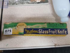 OLD NUT BROWN GLASS FRUIT KNIFE