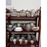LARGE QUANTITY (3 SHELF LOTS) OF ORIENTAL BOWLS AND DISHES ETC