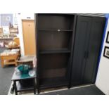 MODERN WARDROBE, BOOKCASE AND 2 TABLES