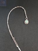 SILVER JADE DROP ON SILVER CHAIN