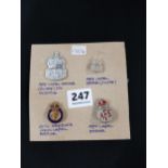 FOUR WW2 LAPEL BADGES, TWO SILVER