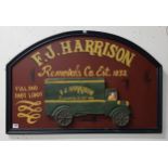 LARGE WOODEN ADVERTISING SIGN F.J.HARRISON