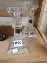 PAIR OF WATERFORD CRYSTAL CANDLESTICKS