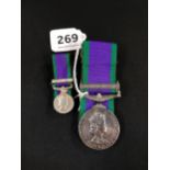 GENERAL SERVICE MEDAL - NORTHERN IRELAND BAR AND MINIATURES - 2LT. A.J.M.HARRISON RGJ