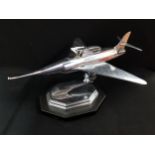 ART DECO CHROME AEROPLANE TABLE LIGHTER