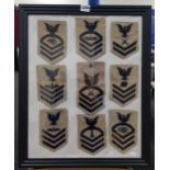 FRAMED AMERICAN RANK BADGES