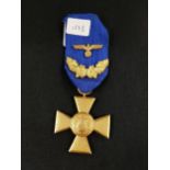 THIRD REICH HEER 25 YEAR SERVICE MEDAL - LUFTWAFFE EAGLE WITH 40 YEAR WREATH/OAK LEAVES