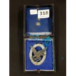 THIRD REICH LUFTWAFFE BOXED AIR GUNNERS BADGE WITH MAKER MARK B & NL