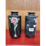 PAIR OF HAND PAINTED ART DECO SHELLEY CORONATION VASES