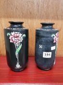 PAIR OF HAND PAINTED ART DECO SHELLEY CORONATION VASES
