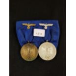 THIRD REICH LUFTWAFFE MEDAL BAR 2 AWARDS 4 YEAR AND 12 YEAR