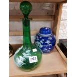 GINGER JAR & MARY GREGORY DECANTER