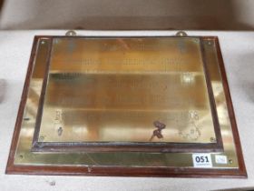 2 MILITARY BRASS PLAQUES