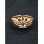 ANTIQUE 18 CARAT GOLD AND SINGLE STONE RING