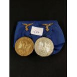 THIRD REICH LUFTWAFFE MEDAL BAR 2 AWARDS 4 YEAR AND 12 YEAR