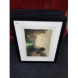 7 REFRAMED VICTORIAN PRINTS