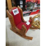 UNUSUAL CARVED ROCKING CHAIR PIN CUSHION