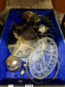 BOX LOT OF SILVER PLATE