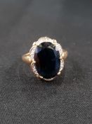 9 CARAT GOLD DIAMOND & SAPPHIRE RING 4.2G TOTAL