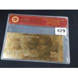 GOLD BANKNOTE