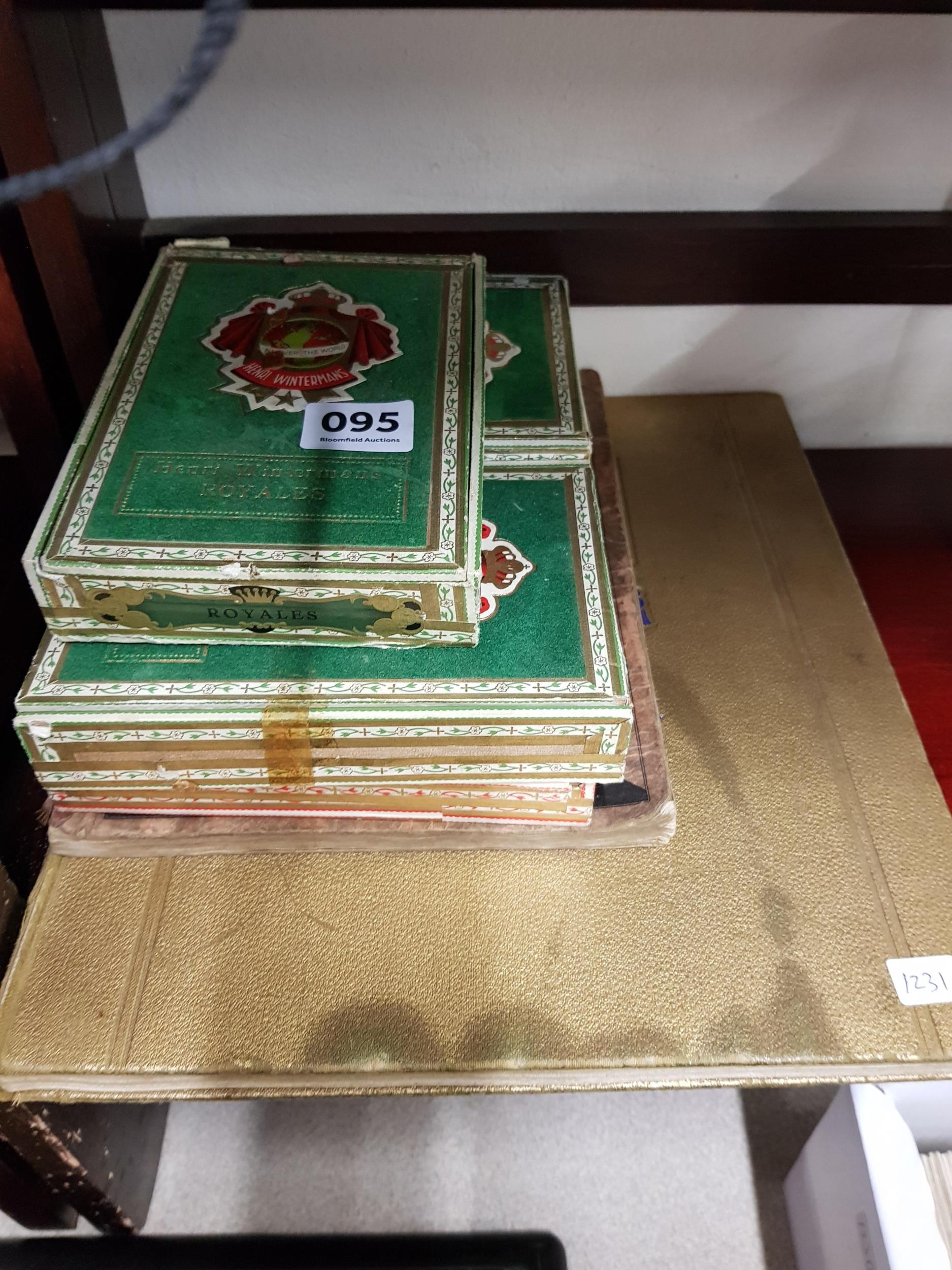 CORONATION BOOK, STAMP ALBUM & CIGAR BOXES