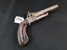 ANTIQUE DOUBLE BARRELL PERCUSSION PISTOL