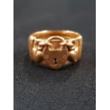 ANTIQUE 18 CARAT GOLD LOVERS CONTINENTAL RING 9.7G