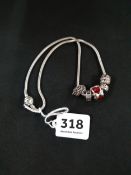 GENUINE SILVER TRUTH SNAKE NECKLACE AND TRUTH CHAMILA CHARMS