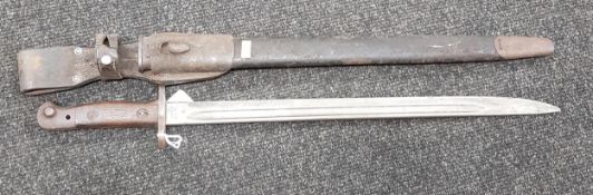 LEE ENFIELD SMLE BAYONET WITH SCABBARD AND FROG