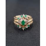 9 CARAT 3 EMERALD AND DIAMOND RINGS