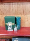 BOXED TYRONE CRYSTAL CLOCK AND BELL