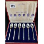 SET OF SILVER SPOONS TO COMMEMORATE 1953 CORONATION WITH A DIFFERENT ASSAY MARK TO EACH SPOON